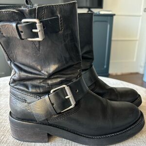 ALL SAINTS boots size 39 black leather
